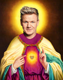 funny saint Gordon Ramsay celebrity prayer candle gift