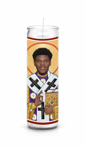 Lamar Jackson Baltimore Ravens Saint Celebrity Prayer Candle