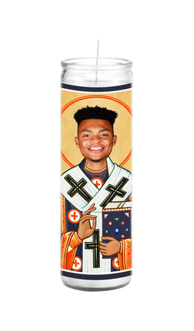 Justin Fields Chicago Bears Saint Celebrity Prayer Candle